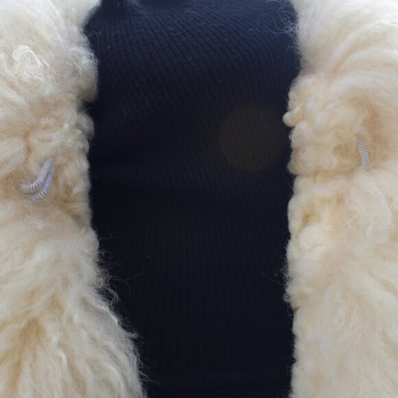 VTG FUR COAT Virgin Lamb Shearling Body-Mongolian Lamb Fur Collar & Cuffs 1980s - Picture 8 of 10